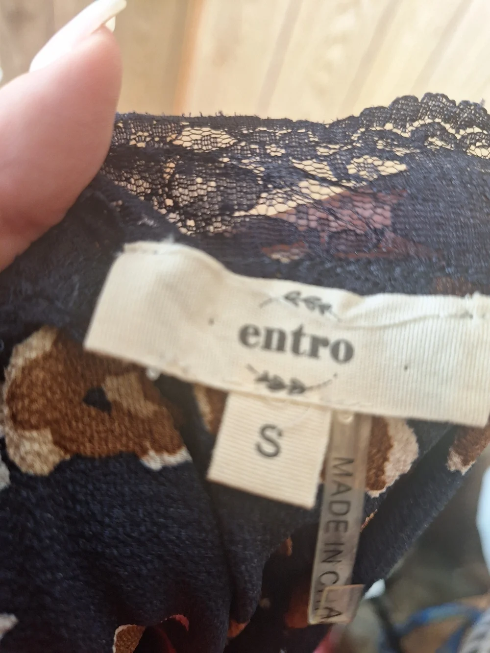 entro Navy & Brown Lace-Trim Leopard Print Cami Size Small